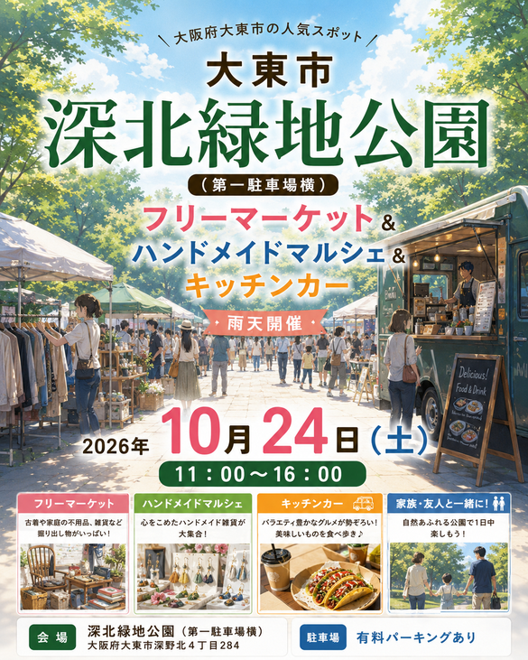【深北緑地公園】フリマ＆マルシェイベント